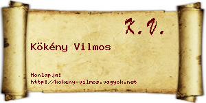 Kökény Vilmos névjegykártya