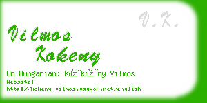 vilmos kokeny business card